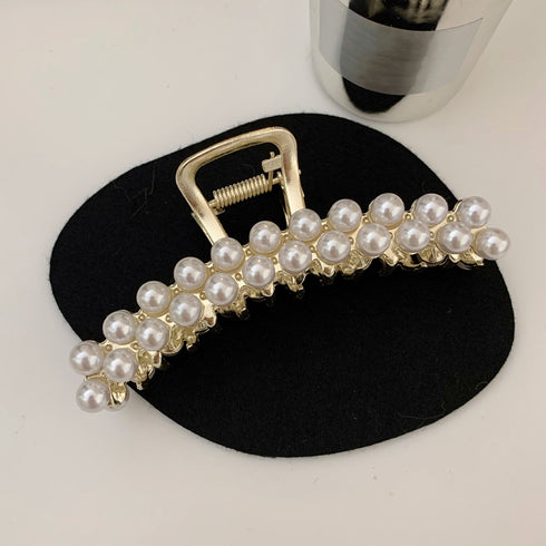 パールバンスクリップ 大人可愛い 新作 ヘアクリップ ゴールド 簡単髪留め ゴージャス ヘアアクセサリー おしゃれ 髪飾り 大人上品 韓国風 雑貨 20代 21SHIPIN-021