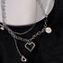 メタルハート 2連ネックレス レディース ボリューム チェーンチョーカー 重ね付け アクセサリー トレンド 大人可愛い ペンダント おしゃれ 首飾り 20代 21SHIPIN-024