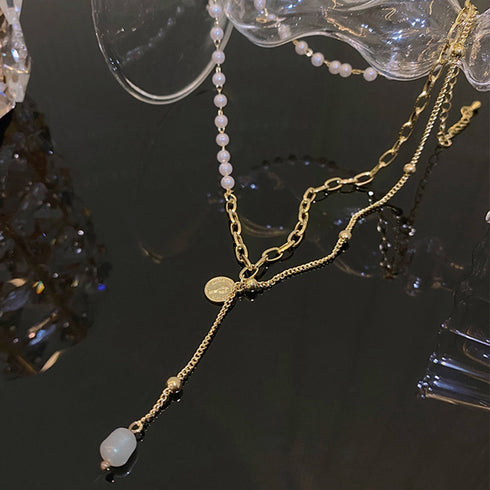 異素材mix チョーカーネックレス 人気 チェーンパールネックレス レディース 韓国風 切り替え アクセサリー 大人カジュアル 首飾り 韓流 可愛い ジュエリー 21SHIPIN-032