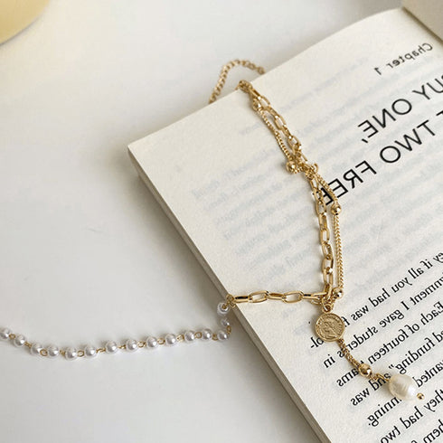 異素材mix チョーカーネックレス 人気 チェーンパールネックレス レディース 韓国風 切り替え アクセサリー 大人カジュアル 首飾り 韓流 可愛い ジュエリー 21SHIPIN-032