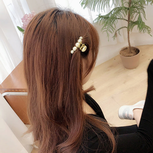 パールバンスクリップ 大人可愛い 新作 ヘアクリップ ゴールド 簡単髪留め ゴージャス ヘアアクセサリー 髪飾り 春夏 大人上品 韓国風 雑貨 20代 30代 21SHIPIN-039