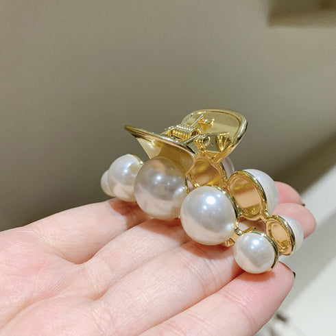 パールバンスクリップ 大人可愛い 新作 ヘアクリップ ゴールド 簡単髪留め ゴージャス ヘアアクセサリー 髪飾り 春夏 大人上品 韓国風 雑貨 20代 30代 21SHIPIN-039