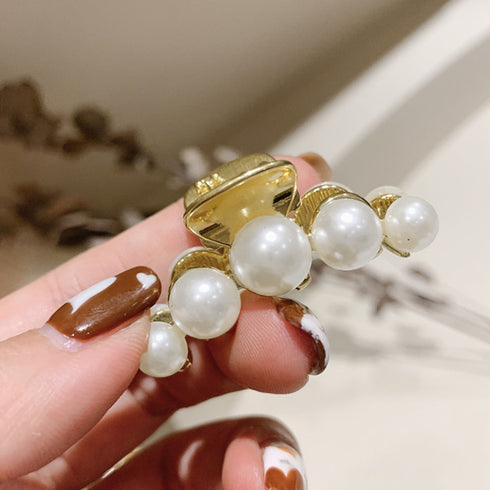 パールバンスクリップ 大人可愛い 新作 ヘアクリップ ゴールド 簡単髪留め ゴージャス ヘアアクセサリー 髪飾り 春夏 大人上品 韓国風 雑貨 20代 30代 21SHIPIN-039