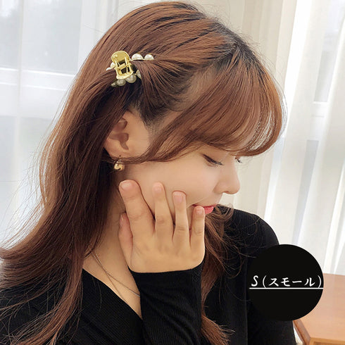 パールバンスクリップ 大人可愛い 新作 ヘアクリップ ゴールド 簡単髪留め ゴージャス ヘアアクセサリー 髪飾り 春夏 大人上品 韓国風 雑貨 20代 30代 21SHIPIN-039