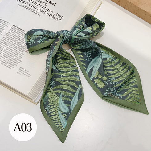 スカーフ ヘアバンド レディース ロング マルチスカーフ ヘアアクセサリー 髪留め 可愛い 柄スカーフ 軽い 柔らかい ポニーテール結び 万能アイテム カジュアル 21SHIPIN-043