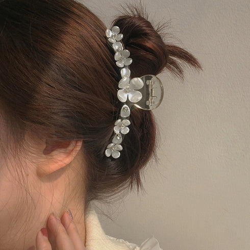 樹脂ヘアクリップ大人っぽいまとめ髪お洒落 花 バンスクリップ 大きめ 髪留め 大人女性 ヘアアクセサリー 人気プレゼント オフィス雑貨 オルチャン ヘアアクセ 春 21SHIPIN-054