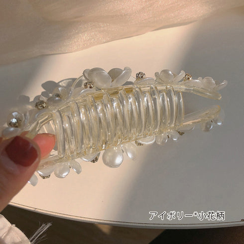 樹脂ヘアクリップ大人っぽいまとめ髪お洒落 花 バンスクリップ 大きめ 髪留め 大人女性 ヘアアクセサリー 人気プレゼント オフィス雑貨 オルチャン ヘアアクセ 春 21SHIPIN-054