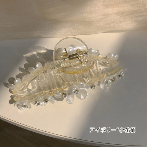 樹脂ヘアクリップ大人っぽいまとめ髪お洒落 花 バンスクリップ 大きめ 髪留め 大人女性 ヘアアクセサリー 人気プレゼント オフィス雑貨 オルチャン ヘアアクセ 春 21SHIPIN-054