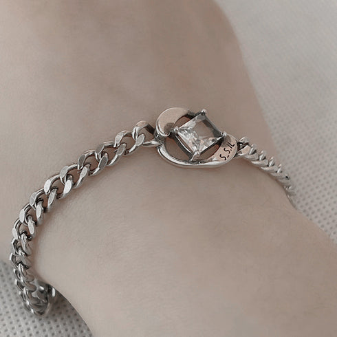チェーンブレスレットレディース おしゃれ アクセサリー ラインストーン 重ね付けブレスレット メタル シルバー 秋アクセ 着こなし レトロ風 大人カジュアル 人気 21SHIPIN-059