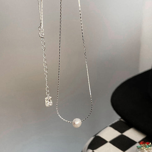 フェイクパールネックレスレディース 上品 チェーンネックレス 女性 アクセサリー 韓国風 首飾り 大人カジュアル ジュエリー シルバー 小粒パール パーティー 21SHIPIN-062