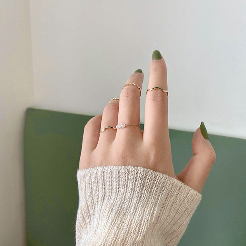 マルチデザイン リングセット レディース 指輪 重ね付け アクセサリー 韓国風 大人かわいいギフト ゴールド シルバー プチプラジュエリー フェイクパール 20代 21SHIPIN-081