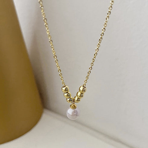 フェイクパールネックレスレディース可愛い ネックレス ゴールド 人気アクセサリー 韓国風 ファッション小物 上品 結婚式 パーティー ジュエリー 女子会 おしゃれ 21SHIPIN-084