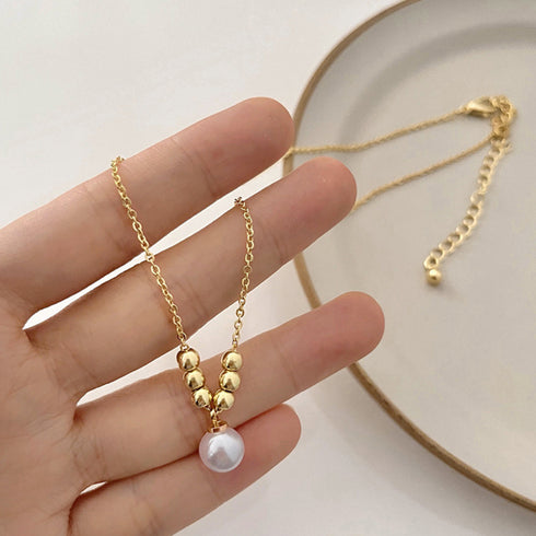 フェイクパールネックレスレディース可愛い ネックレス ゴールド 人気アクセサリー 韓国風 ファッション小物 上品 結婚式 パーティー ジュエリー 女子会 おしゃれ 21SHIPIN-084