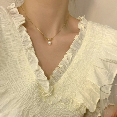 フェイクパールネックレスレディース可愛い ネックレス ゴールド 人気アクセサリー 韓国風 ファッション小物 上品 結婚式 パーティー ジュエリー 女子会 おしゃれ 21SHIPIN-084