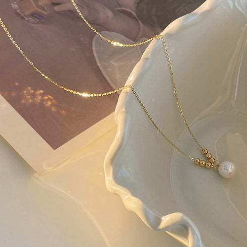 フェイクパールネックレスレディース可愛い ネックレス ゴールド 人気アクセサリー 韓国風 ファッション小物 上品 結婚式 パーティー ジュエリー 女子会 おしゃれ 21SHIPIN-084