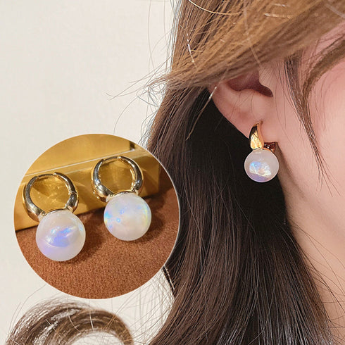 人魚の涙 パールピアス レディース 上品 人魚姫フェイクパールピアス きれいめ アクセサリー 韓国ファッション 大人かわいいフープピアス 虹色 人気ピアス 小物 21SHIPIN-087