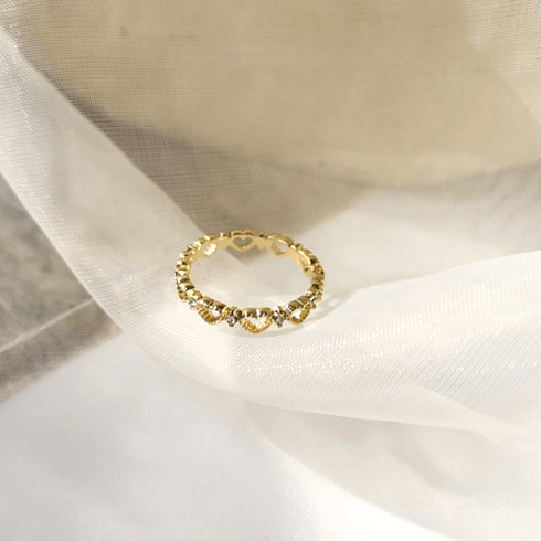 ハートリング レディース きらきら 指輪 リング指輪 ゴールド アクセサリー 流行り ジュエリー フェミニン 人気プレゼント メタル 人差し指 韓国ファッション 21SHIPIN-091