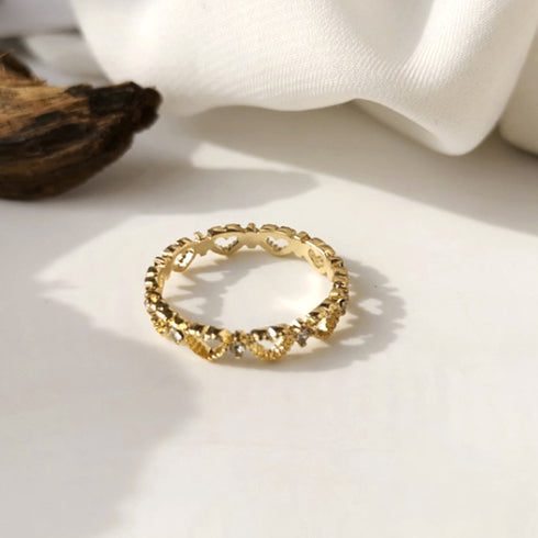 ハートリング レディース きらきら 指輪 リング指輪 ゴールド アクセサリー 流行り ジュエリー フェミニン 人気プレゼント メタル 人差し指 韓国ファッション 21SHIPIN-091