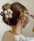 ヘアクリップレディース 花バンスクリップ ヘアアクセサリー 大ぶり まとめ髪 マットバンスクリップ お洒落 かわいい オルチャン しっかり留まる 韓国ファッション 21SHIPIN-092