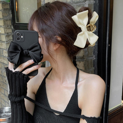 ビッグリボン ヘアクリップ レディース春 リボンクリップ 韓国風 リボンバレッタ トレンドヘアアクセサリー 大人可愛い髪飾り まとめ髪 オフィスカジュアル 女子会 21SHIPIN-095