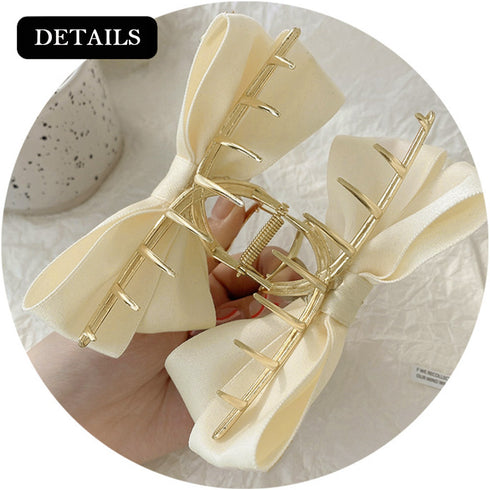 ビッグリボン ヘアクリップ レディース春 リボンクリップ 韓国風 リボンバレッタ トレンドヘアアクセサリー 大人可愛い髪飾り まとめ髪 オフィスカジュアル 女子会 21SHIPIN-095