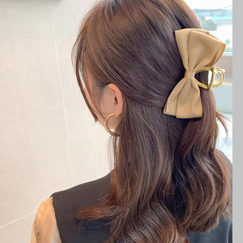 ビッグリボン ヘアクリップ レディース春 リボンクリップ 韓国風 リボンバレッタ トレンドヘアアクセサリー 大人可愛い髪飾り まとめ髪 オフィスカジュアル 女子会 21SHIPIN-095