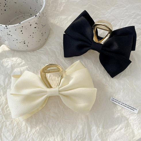 ビッグリボン ヘアクリップ レディース春 リボンクリップ 韓国風 リボンバレッタ トレンドヘアアクセサリー 大人可愛い髪飾り まとめ髪 オフィスカジュアル 女子会 21SHIPIN-095