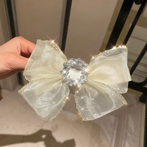 ビッグリボン ヘアクリップ レディース リボンクリップ 光沢感 韓国風 リボンバレッタ ヘアアクセサリー 髪飾り 蝶々結び 大人可愛いまとめ髪 キラキラ 女子会 21SHIPIN-098