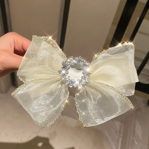 ビッグリボン ヘアクリップ レディース リボンクリップ 光沢感 韓国風 リボンバレッタ ヘアアクセサリー 髪飾り 蝶々結び 大人可愛いまとめ髪 キラキラ 女子会 21SHIPIN-098