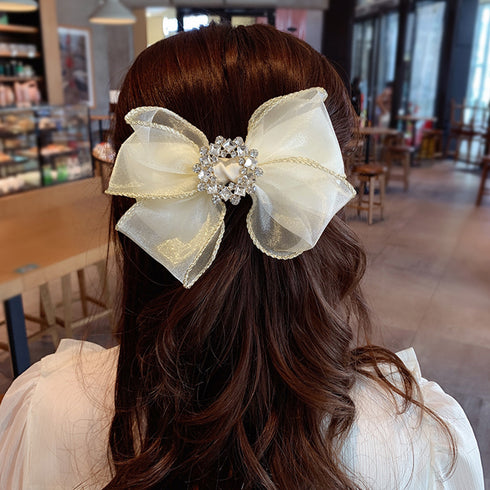 ビッグリボン ヘアクリップ レディース リボンクリップ 光沢感 韓国風 リボンバレッタ ヘアアクセサリー 髪飾り 蝶々結び 大人可愛いまとめ髪 キラキラ 女子会 21SHIPIN-098