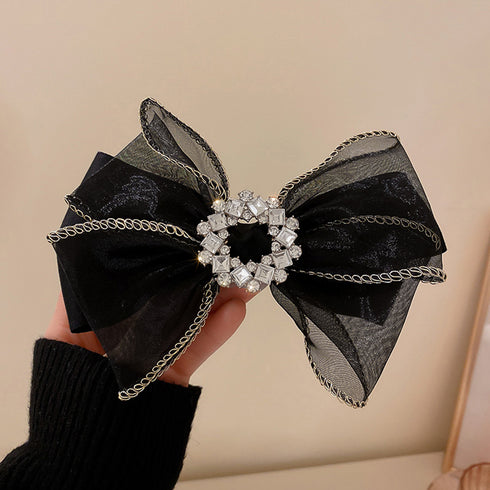 ビッグリボン ヘアクリップ レディース リボンクリップ 光沢感 韓国風 リボンバレッタ ヘアアクセサリー 髪飾り 蝶々結び 大人可愛いまとめ髪 キラキラ 女子会 21SHIPIN-098