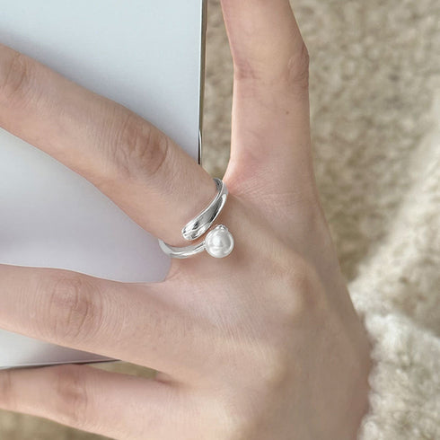 リング指輪レディース フェイクパール新作 パールリング シンプル シルバー アクセサリー 大人上品 結婚式 流行り ジュエリーフェミニン 人気プレゼント 人差し指 21SHIPIN-101