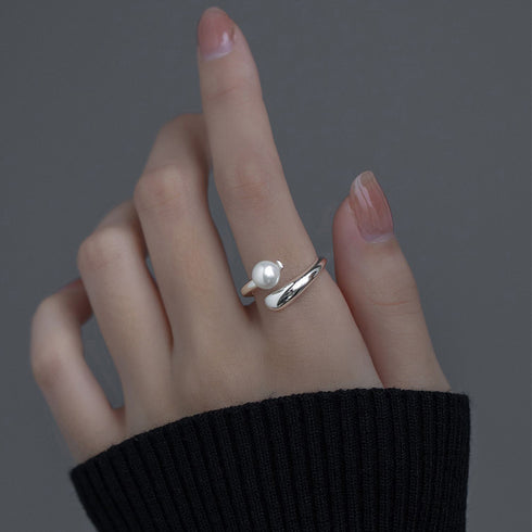 リング指輪レディース フェイクパール新作 パールリング シンプル シルバー アクセサリー 大人上品 結婚式 流行り ジュエリーフェミニン 人気プレゼント 人差し指 21SHIPIN-101
