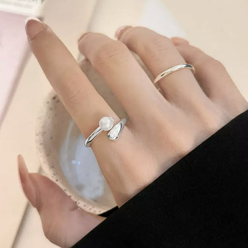 リング指輪レディース フェイクパール新作 パールリング シンプル シルバー アクセサリー 大人上品 結婚式 流行り ジュエリーフェミニン 人気プレゼント 人差し指 21SHIPIN-101