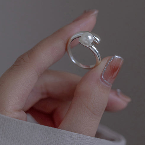 リング指輪レディース フェイクパール新作 パールリング シンプル シルバー アクセサリー 大人上品 結婚式 流行り ジュエリーフェミニン 人気プレゼント 人差し指 21SHIPIN-101