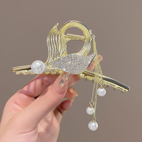 ヘアクリップ ゴージャスヘアアクセサリー 髪留め 韓国 パール ビジュー ヘアアレンジ キラキラ パーティー ジュエリー エレガント バンスクリップ 華やか髪飾り 21SHIPIN-106