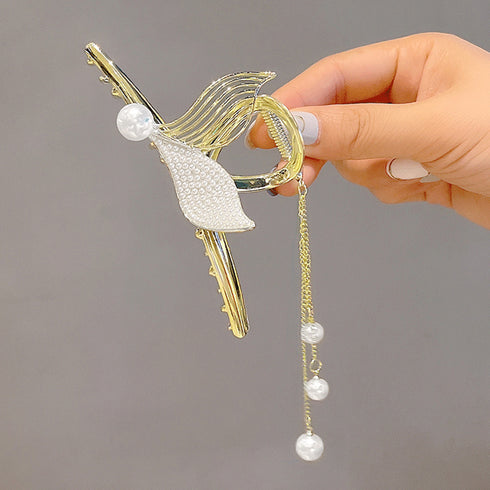 ヘアクリップ ゴージャスヘアアクセサリー 髪留め 韓国 パール ビジュー ヘアアレンジ キラキラ パーティー ジュエリー エレガント バンスクリップ 華やか髪飾り 21SHIPIN-106