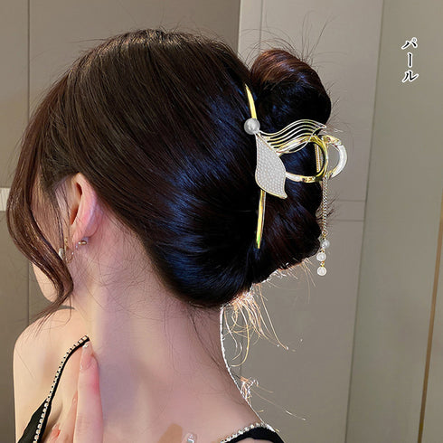 ヘアクリップ ゴージャスヘアアクセサリー 髪留め 韓国 パール ビジュー ヘアアレンジ キラキラ パーティー ジュエリー エレガント バンスクリップ 華やか髪飾り 21SHIPIN-106
