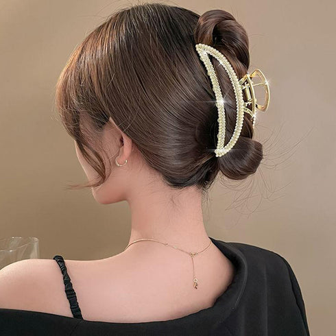 バンスクリップ韓国風 ヘアクリップ髪留め 異素材mixヘアアクセサリー レディース ヘアアレンジ オルチャン まとめ髪 雑貨 ヘアスタイル 簡単挟む ヘアアクセ 21SHIPIN-109