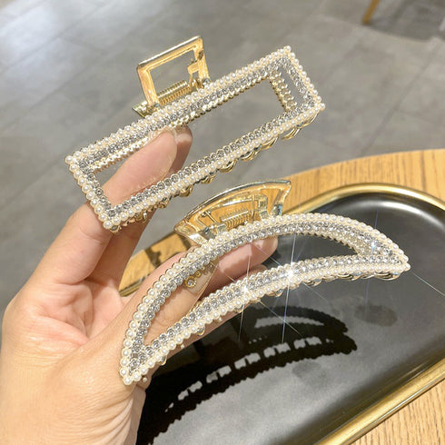 バンスクリップ韓国風 ヘアクリップ髪留め 異素材mixヘアアクセサリー レディース ヘアアレンジ オルチャン まとめ髪 雑貨 ヘアスタイル 簡単挟む ヘアアクセ 21SHIPIN-109