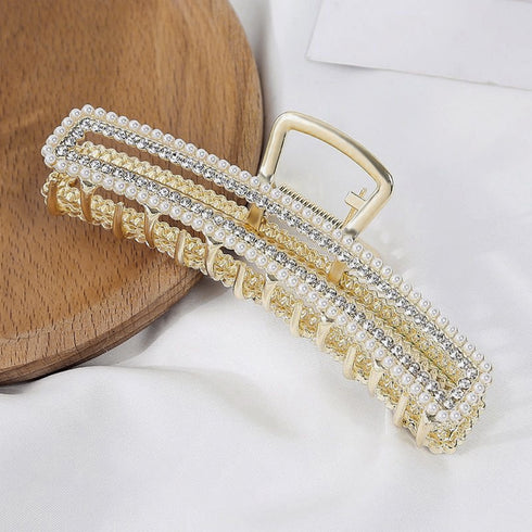 バンスクリップ韓国風 ヘアクリップ髪留め 異素材mixヘアアクセサリー レディース ヘアアレンジ オルチャン まとめ髪 雑貨 ヘアスタイル 簡単挟む ヘアアクセ 21SHIPIN-109