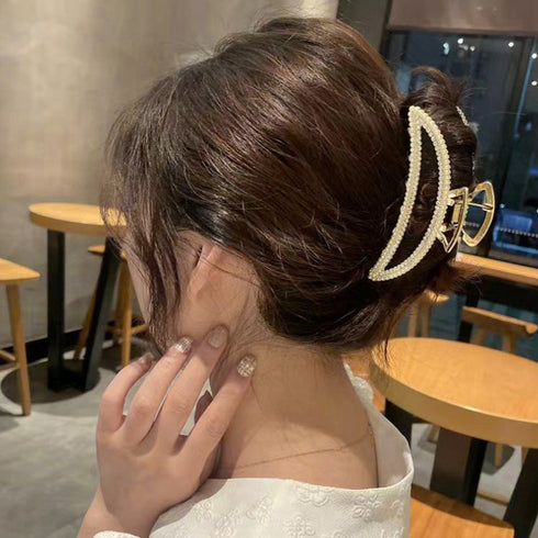 バンスクリップ韓国風 ヘアクリップ髪留め 異素材mixヘアアクセサリー レディース ヘアアレンジ オルチャン まとめ髪 雑貨 ヘアスタイル 簡単挟む ヘアアクセ 21SHIPIN-109