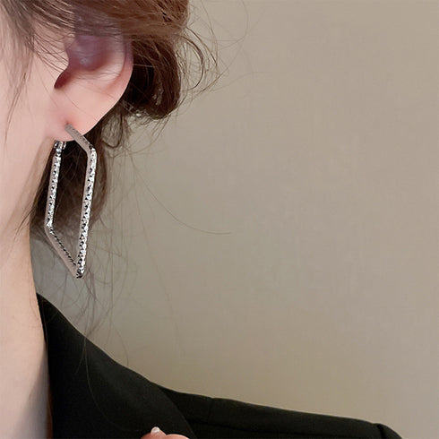 幾何学模様ピアスレディース おしゃれ 夏 スクエア フープピアス シルバー ゴールド シンプルピアス メタル 大人ピアス 人気アクセサリー 個性的 人気プレゼント 21SHIPIN-110