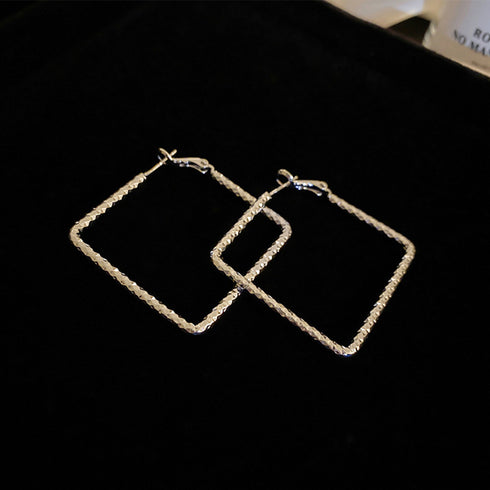 幾何学模様ピアスレディース おしゃれ 夏 スクエア フープピアス シルバー ゴールド シンプルピアス メタル 大人ピアス 人気アクセサリー 個性的 人気プレゼント 21SHIPIN-110