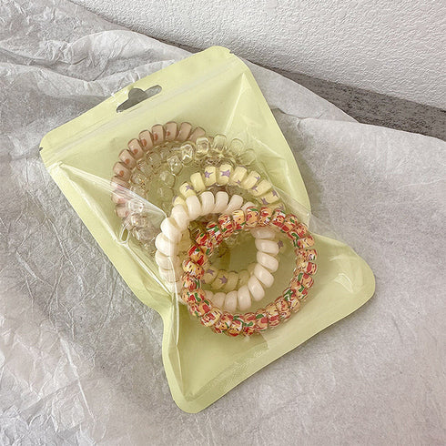 グラデーションスプリングヘアゴム セット ぐるぐる カラーヘアゴム6個セット レディース ヘアアクセサリー ヘアアレンジ 可愛い 普段使い ヘアタイ クリアカラー 21SHIPIN-111