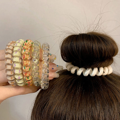 グラデーションスプリングヘアゴム セット ぐるぐる カラーヘアゴム6個セット レディース ヘアアクセサリー ヘアアレンジ 可愛い 普段使い ヘアタイ クリアカラー 21SHIPIN-111