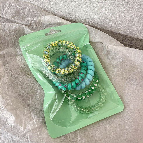 グラデーションスプリングヘアゴム セット ぐるぐる カラーヘアゴム6個セット レディース ヘアアクセサリー ヘアアレンジ 可愛い 普段使い ヘアタイ クリアカラー 21SHIPIN-111