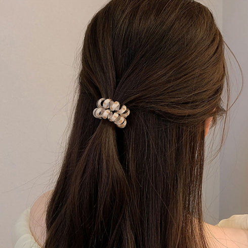 グラデーションスプリングヘアゴム セット ぐるぐる カラーヘアゴム6個セット レディース ヘアアクセサリー ヘアアレンジ 可愛い 普段使い ヘアタイ クリアカラー 21SHIPIN-111