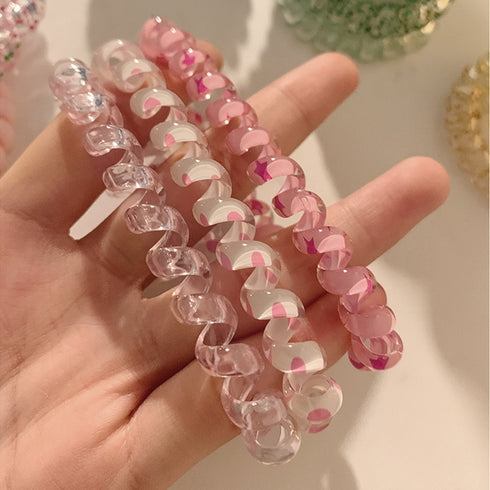 グラデーションスプリングヘアゴム セット ぐるぐる カラーヘアゴム6個セット レディース ヘアアクセサリー ヘアアレンジ 可愛い 普段使い ヘアタイ クリアカラー 21SHIPIN-111