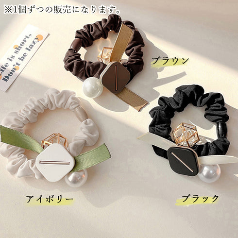 シュシュリボンヘアゴム ヘアアクセサリー チャーム付きヘアゴム おしゃれ 20代30代40代 ビジュー キラキラ髪留め髪飾り ヘアアレンジ お団子 大人可愛い雑貨 21SHIPIN-113